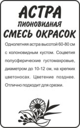 Астра Пионовидная Смесь Окрасок/Сем Алт/бп 0,3 гр.