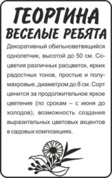 Цветы Георгина Веселые Ребята/Сем Алт/бп 0,2 гр.